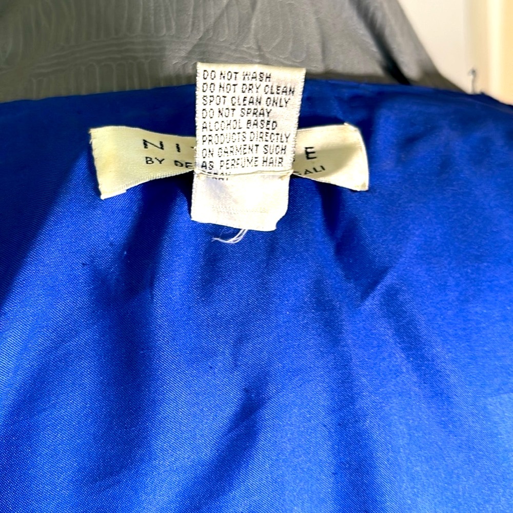 Beautiful Multicolor Blue Jacket Shell100% Silk 1… - image 3